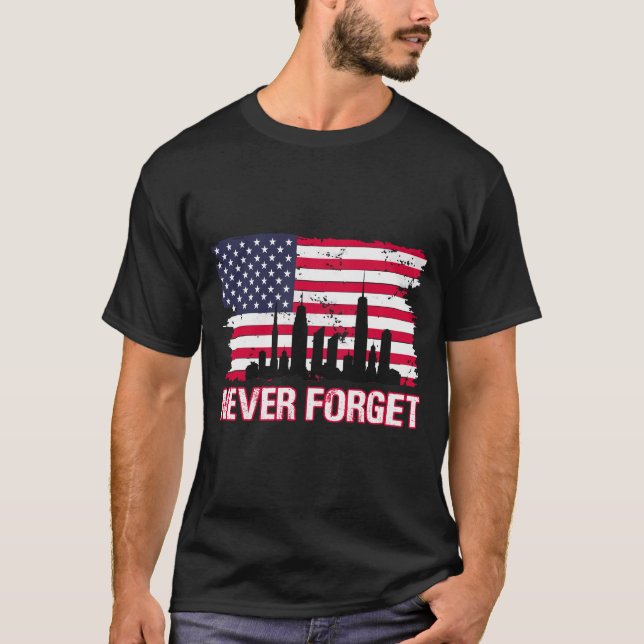 Aniversário de 20 9 11 Nunca Esquece a camiseta de (Frente)