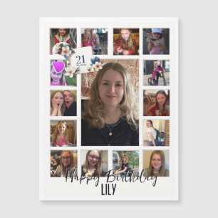 aniversário de 21 anos Almond floresce creme azul