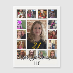 aniversário de 21 anos Almond floresce creme azul