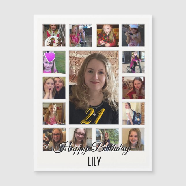 aniversário de 21 anos Almond floresce creme azul (Frente)