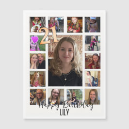 aniversário de 21 anos Almond floresce creme azul