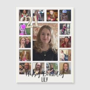 aniversário de 21 anos Almond floresce creme azul