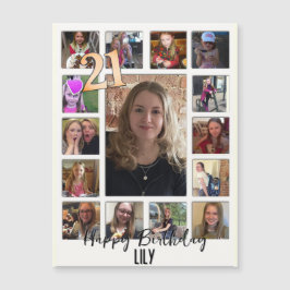 aniversário de 21 anos Almond floresce creme azul