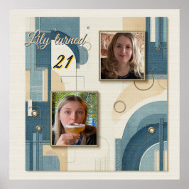 aniversário de 21 anos Almond floresce Poster de c