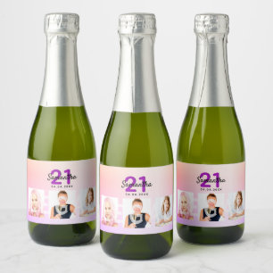 aniversário de 21 anos arco-íris foto rosa dourada