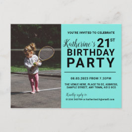 aniversário de 21 anos Convite Cartão com fotos Ci