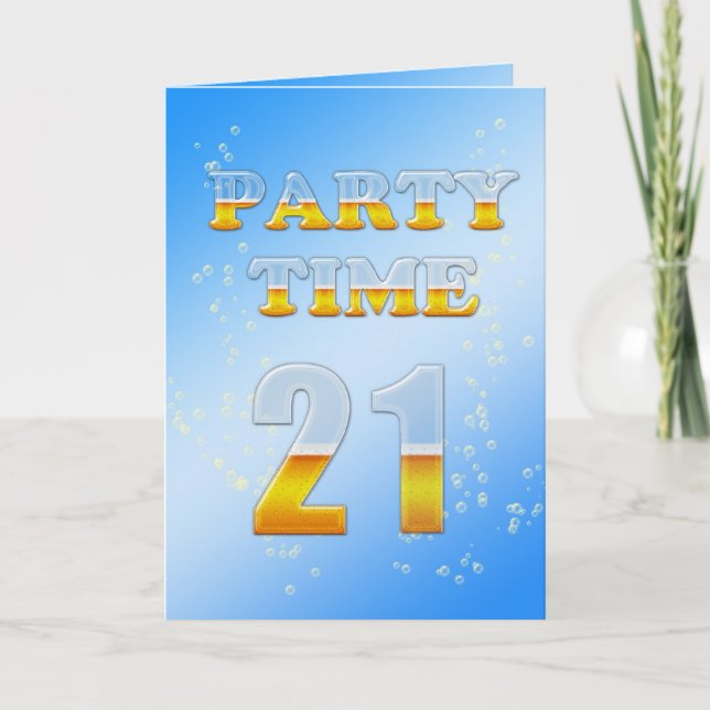 aniversário de 21 anos convite de festas com muita (Frente)