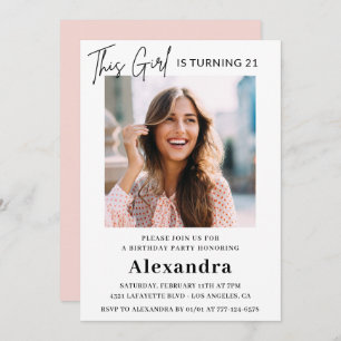 aniversário de 21 anos convites Foto de Mulher Ele