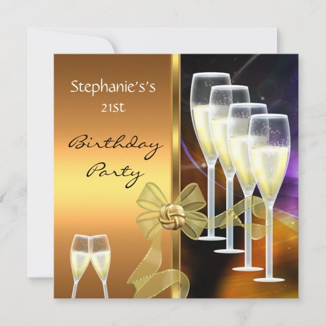 Aniversário de 21 anos de Convite para Partido Ele (Frente)