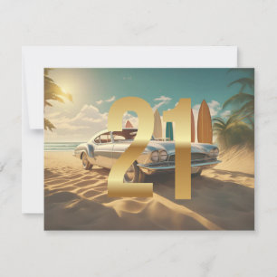Aniversário de 21 anos de praia tropical com carro