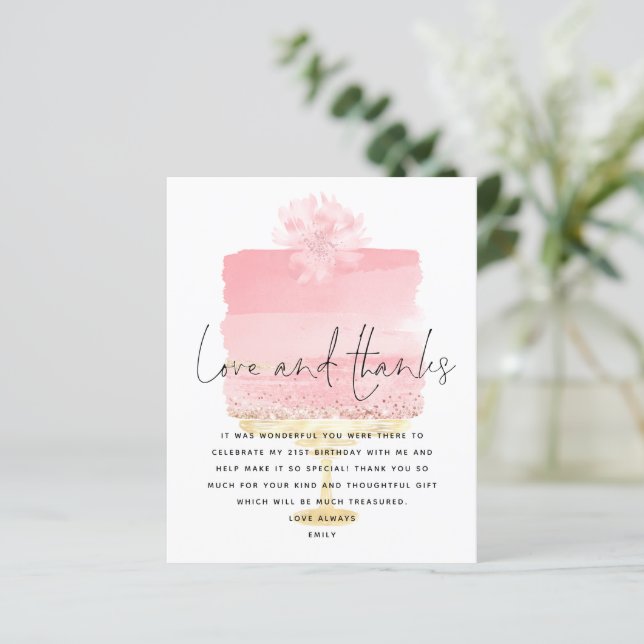 Aniversário de 21 anos de Script de Bake Rosa De O (Em pé/Frente)