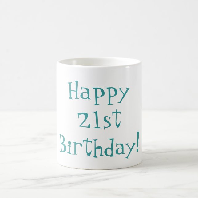 Aniversário de 21 anos feliz! Caneca (Centro)