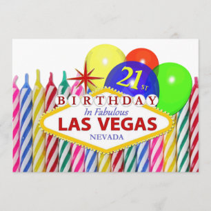 Aniversário de 21 anos no cartão de Las Vegas
