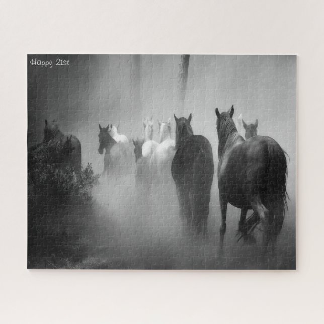 aniversário de 21 anos. Quebra-cabeça de serra (Horizontal)