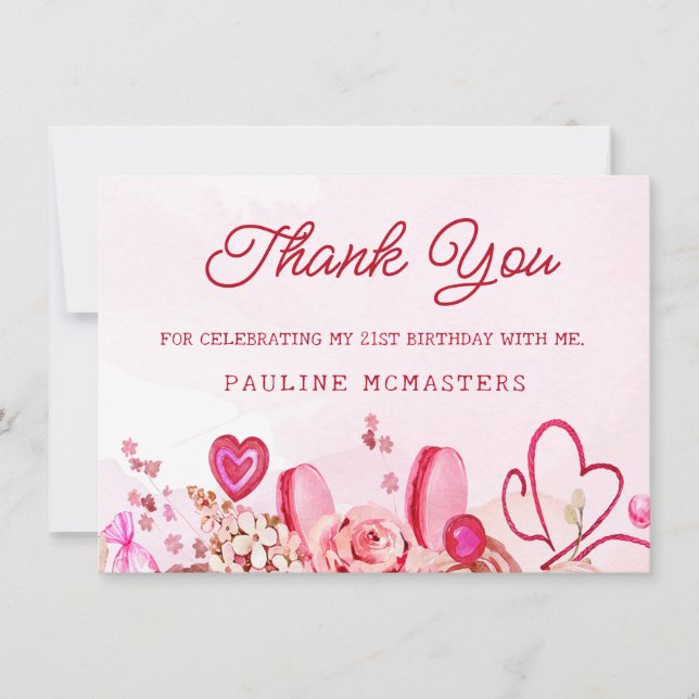 aniversário de 21 anos rosa rosa rosa rosa suave O (Frente)