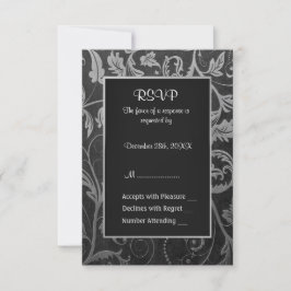 Aniversário de 25 Silver e Damasco Negro - RSVP