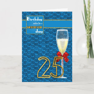 Aniversário de 25ruas - Champanhe de Cartão de Ani