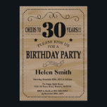 aniversário de 30 anos Convite à apresentação de m<br><div class="desc">Convite para aniversário de 30 anos. Tipografia. Até 30 anos. Fundo Rustic Wood. Aniversário Adulto. Homens ou Mulheres Aniversário. Menino ou Menina Menina Menina Adolescente Convidam. 13 15 de 16º 18º 20 21rua 30 de 40º 50º 80 de 60º 70 de 100º. Qualquer Idade. Para mais personalização, clique no botão...</div>