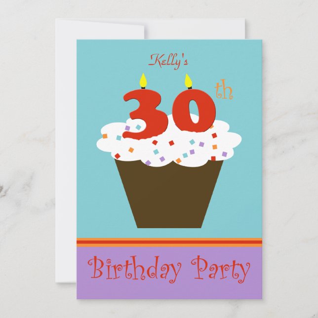aniversário de 30 anos Convite de festas 30 Velas (Frente)