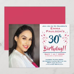 aniversário de 30 anos Convite de festas com foto