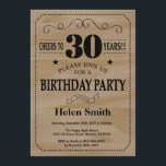 aniversário de 30 anos Convite Para Madeira Rústic<br><div class="desc">Convite para aniversário de 30 anos. Tipografia. 30 anos. Fundo Da Madeira Rústica. Aniversário Adulto. Homens ou Mulheres Aniversário. Meninos Meninos ou Meninas Meninas Meninas Adolescentes Convidam. 13 15 16º 18º 20 21rua 30 40º 50º 60º 80 de 70 100º. Qualquer Idade. Para mais personalização, clique no botão "Personalizar" e...</div>