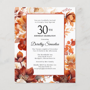 Aniversário de 30 anos de Convite para Flores de Q