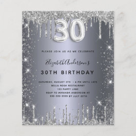 Aniversário de 30 anos de orçamento convite para b
