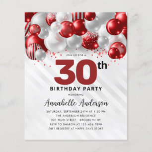 Aniversário de 30 anos do Balão de Silver Vermelho