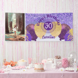 Aniversário de 30 anos e Balões de Brilho Roxo
