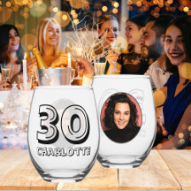 Aniversário de 30 anos Feliz Festa De Foto E Nome