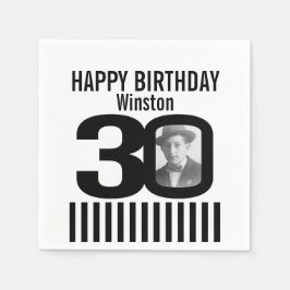 aniversário de 30 anos foto de guardanapos de foto