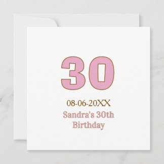 aniversário de 30 anos nome data simples mi rosa n