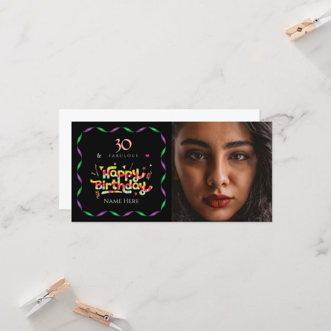 aniversário de 30 anos para uma foto personalizada (Frente/Verso In Situ)