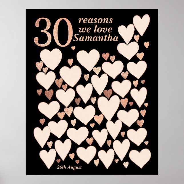 aniversário de 30 anos Poster - 30 Motivos Pelo Qu (Frente)