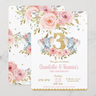 aniversário de 3 anos de Convite para Garotas Gê