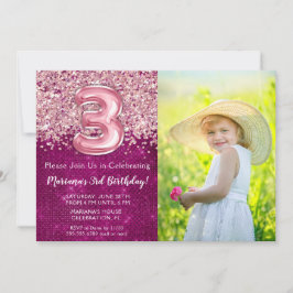 Aniversário de 3 anos de Fotografia Convite Magent