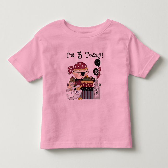aniversário de 3 anos Pirate Camisetas e presentes (Frente)