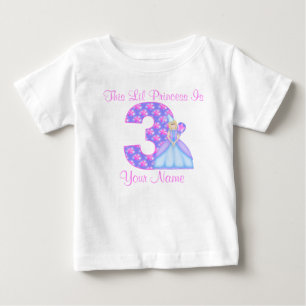 aniversário de 3 anos Princess T-Shirt