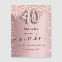 aniversário de 40 anos blush glitter imã salve a d
