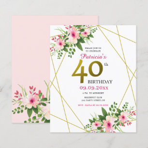 Aniversário de 40 anos Brilhante Dourado Cor-de-R