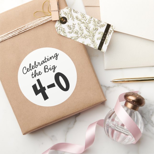 aniversário de 40 anos - Celebrando os 40º adesivo (Presentear)