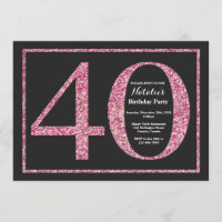 aniversário de 40 anos Convite à apresentação de q