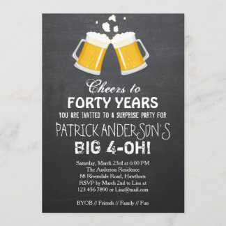 aniversário de 40 anos Convite / aniversário de 40