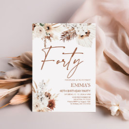 aniversário de 40 anos Convite Boho Pampas