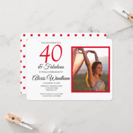 aniversário de 40 anos convite com foto