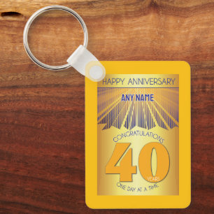 Aniversário de 40 Anos de Abstinência Chaveiro d
