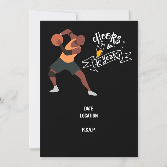 Aniversário de 40 anos de basquete Salve o convite (Frente)