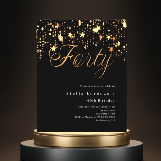 Aniversário de 40 anos de convite para estrelas de (Criador carregado)