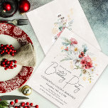 Aniversário de 40 anos de Flores de Aquarela de in<br><div class="desc">As flores brancas e vermelhas das aquarelas de inverno estão aninhadas em folhas e folhagem verdes de sábado macio. Flocos de neve Dourados adicionam um toque festivo. Uma escrita elegante, simples e moderna dá-lhe uma vibração aberta e arejada. Há também um boquete floral de inverno com um toque de flocos...</div>