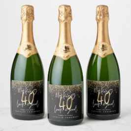 Aniversário de 40 anos de glitas de ouro com tipog